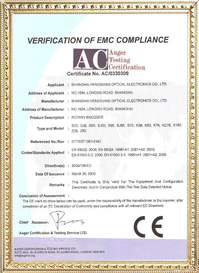 الصين Shanghai Hengxiang Optical Electronic Co., Ltd. الشهادات